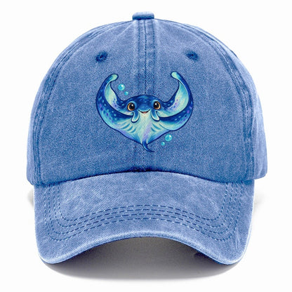 Manta Ray Wing Hug Sea Sprite Classic Cap – Summer Sky