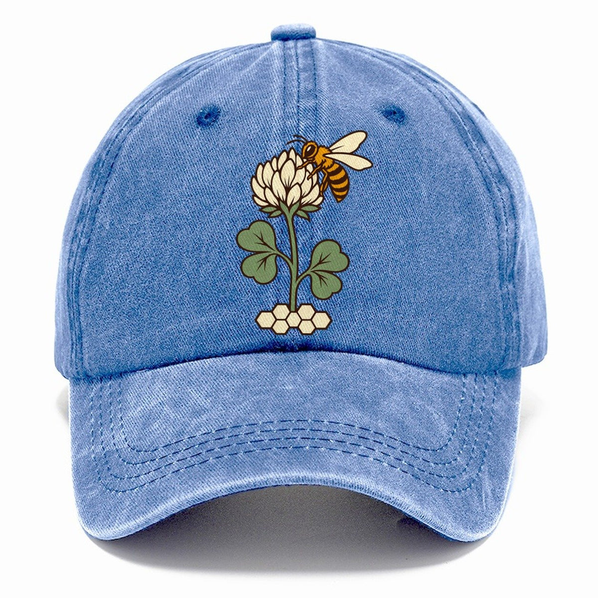 Clover And Bee Pairing Beekeeping Classic Cap – Summer Sky
