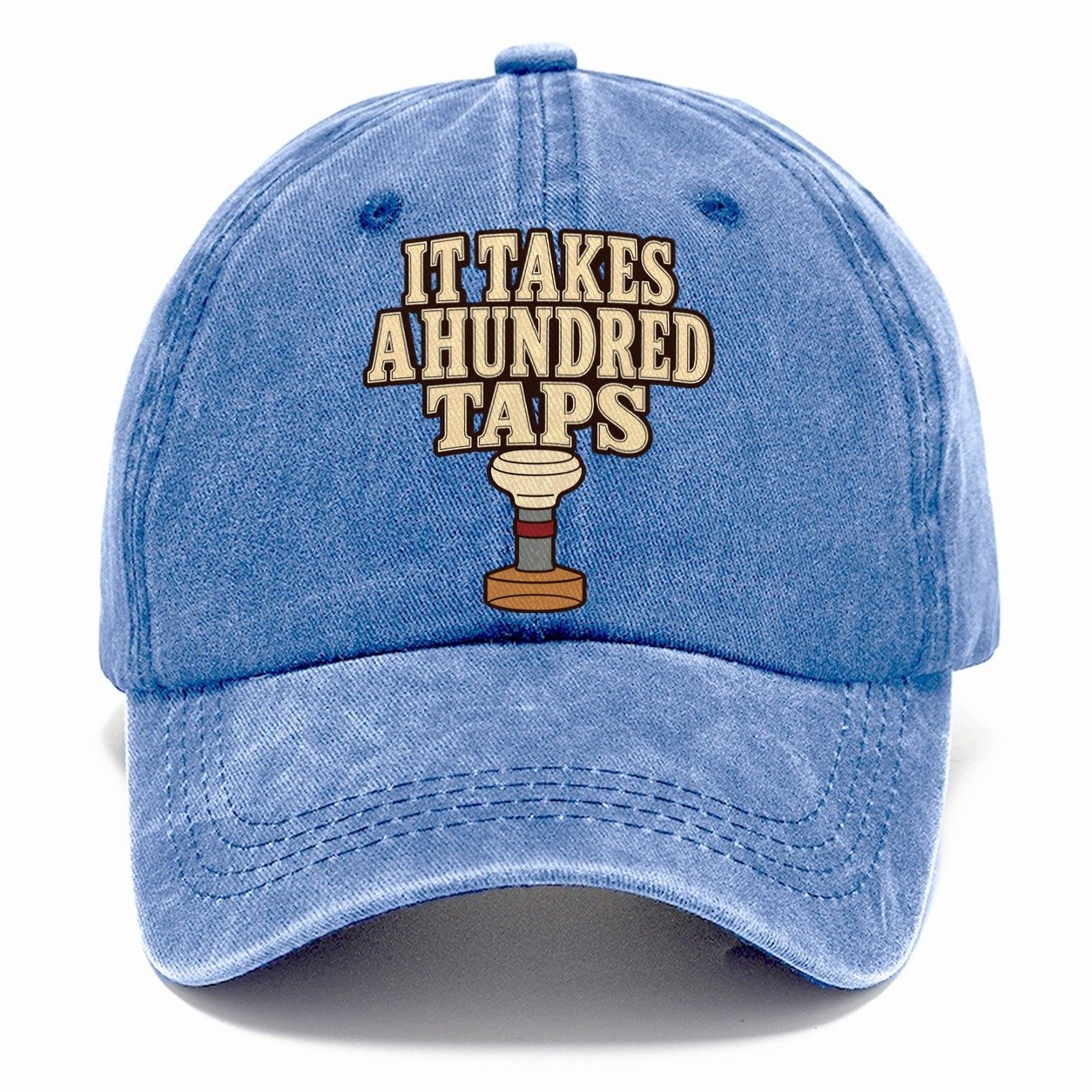 It Takes A Hundred Taps Leathercraft Classic Cap – Summer Sky
