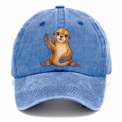 Sea Lion Front Flipper Wave Sea Sprite Classic Cap – Summer Sky