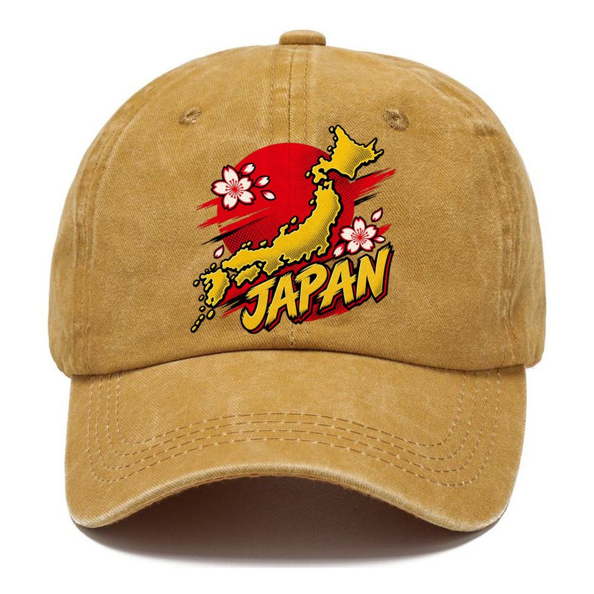 Japan Map Cherry Blossom Sun Classic Cap – Golden Harvest