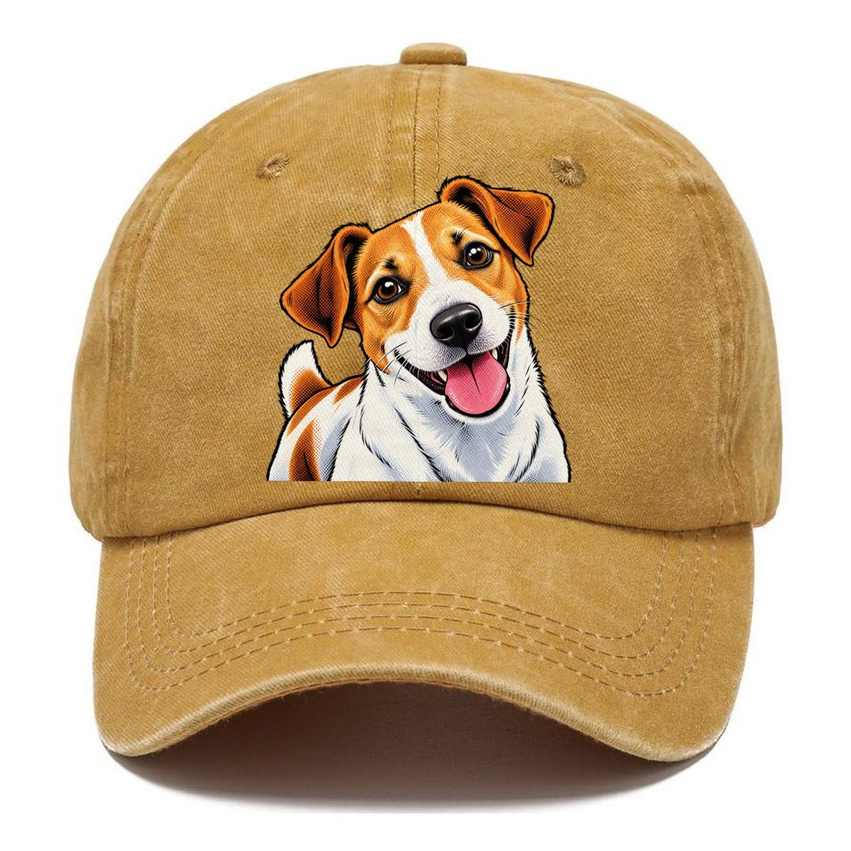 Happy Jack Russell Terrier Portrait Classic Cap – Golden Harvest
