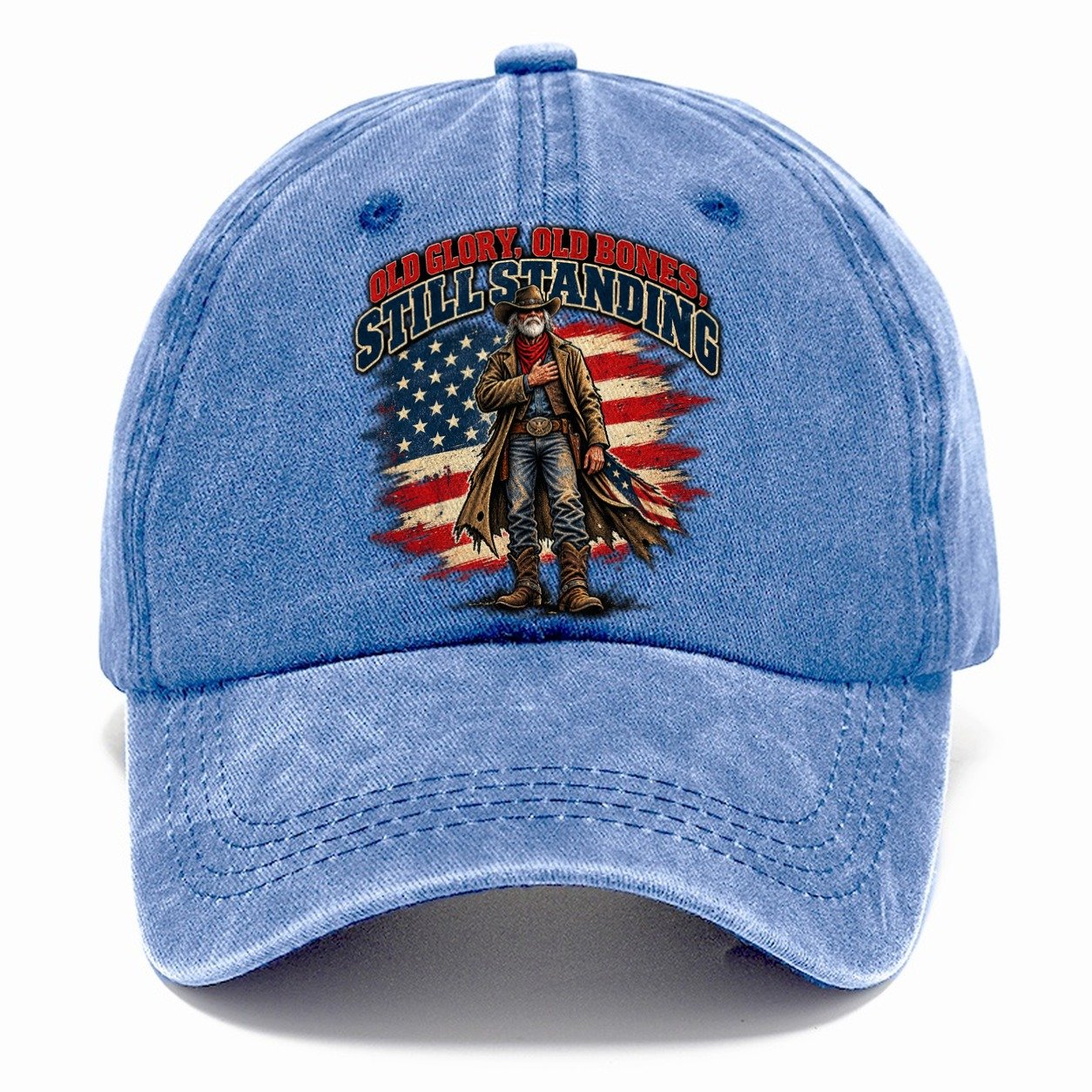 Old Glory Old Bones Still Standing Old Man Strong Classic Cap – Summer Sky