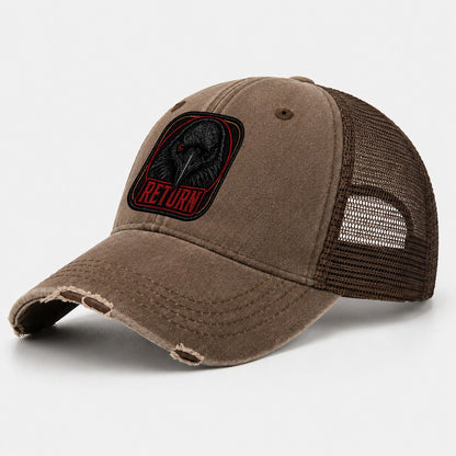Raven Return Badge Washed Trucker Hat – Coffee