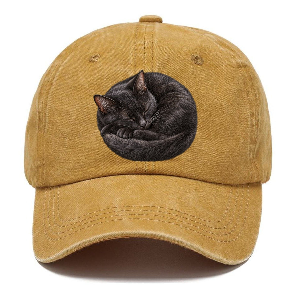 Black Cat Tail Crescent Nap Pastimes Companions Classic Cap – Golden Harvest