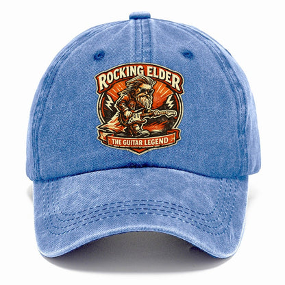 Rocking Elder The Guitar Legend Vintage Screenprint Classic Cap – Summer Sky