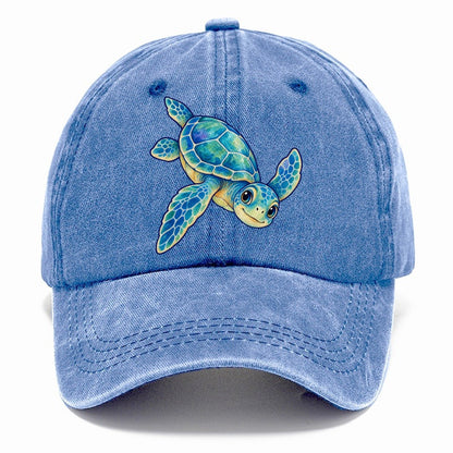 Sea Turtle Downward Glide Sea Sprite Classic Cap – Summer Sky
