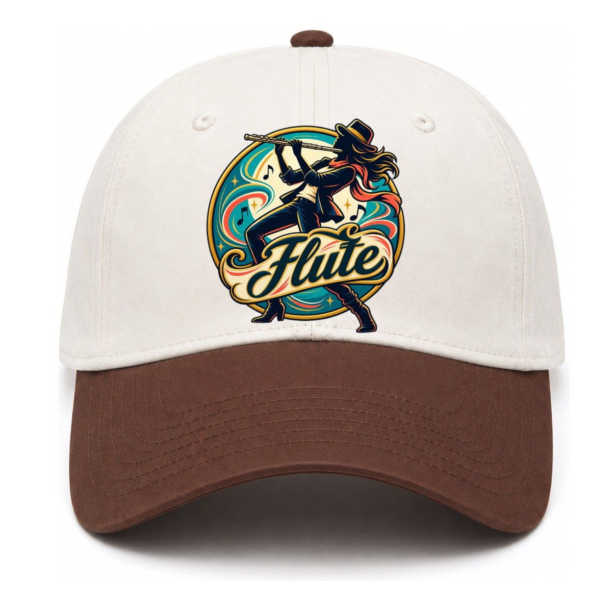Flute Crest Two Tone Cap – Brown