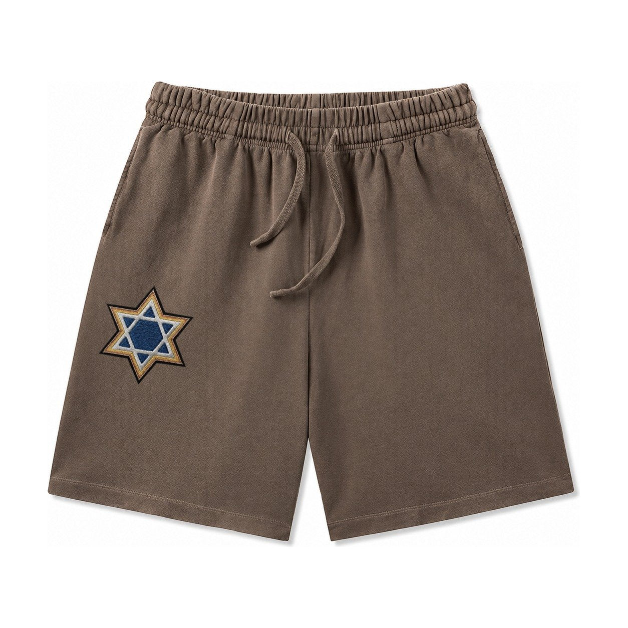 Star Of David Washed Shorts – Coffee