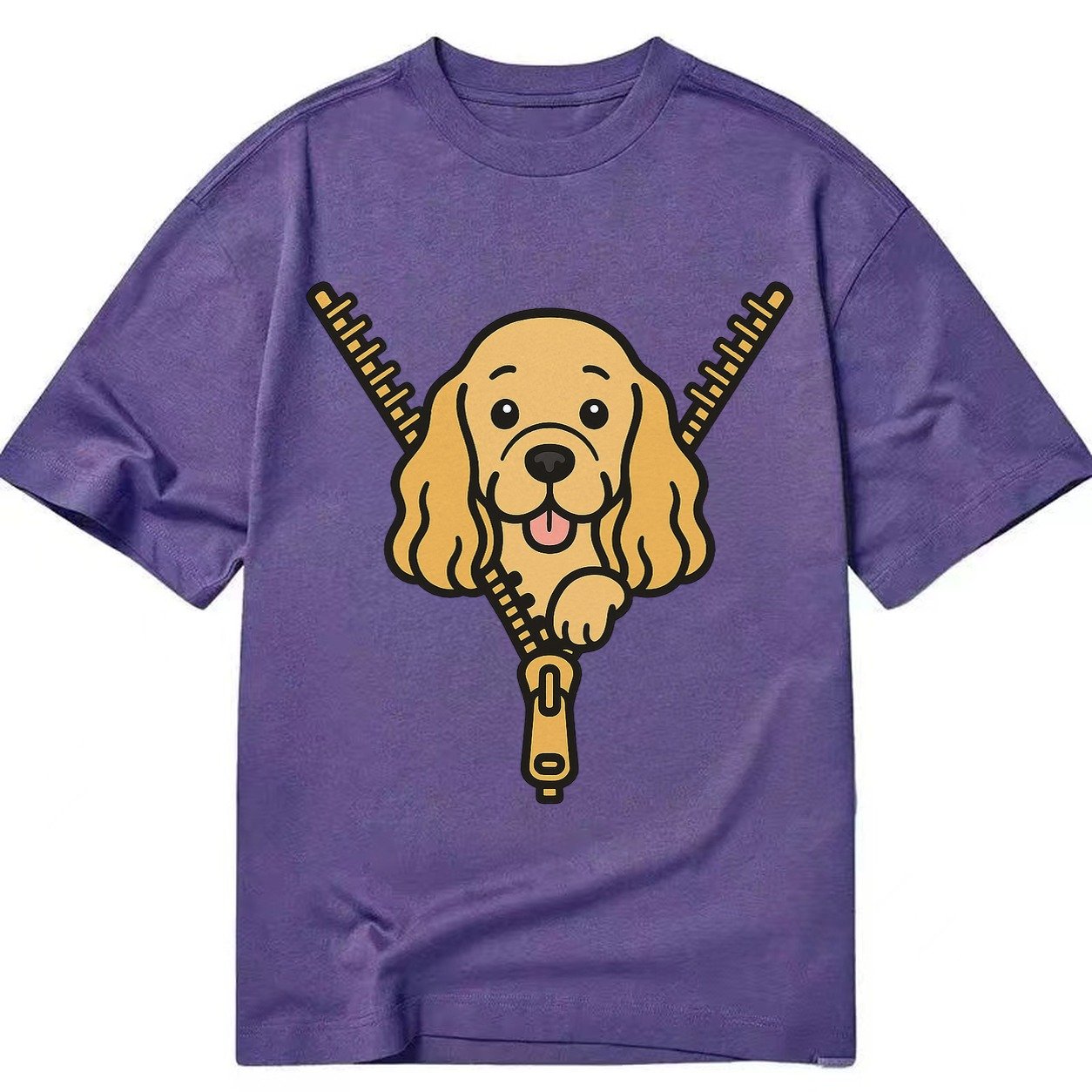 Cocker Spaniel Golden Or Buff Extremely Long Silky Ears Gent Classic T-shirt – Purple