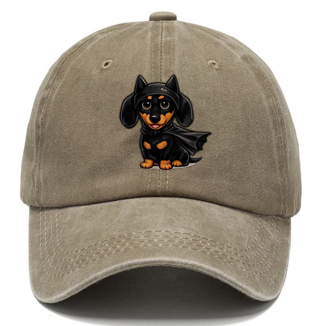 Dachshund Dark Knight Classic Cap – Warm Sand