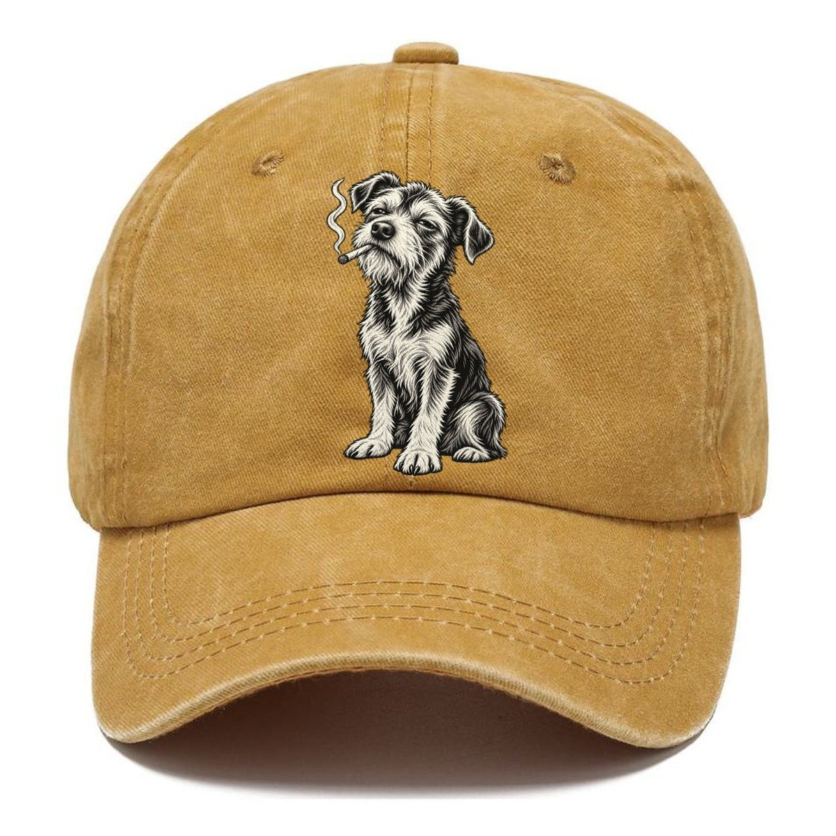 Smoking Terrier Dog Classic Cap – Golden Harvest