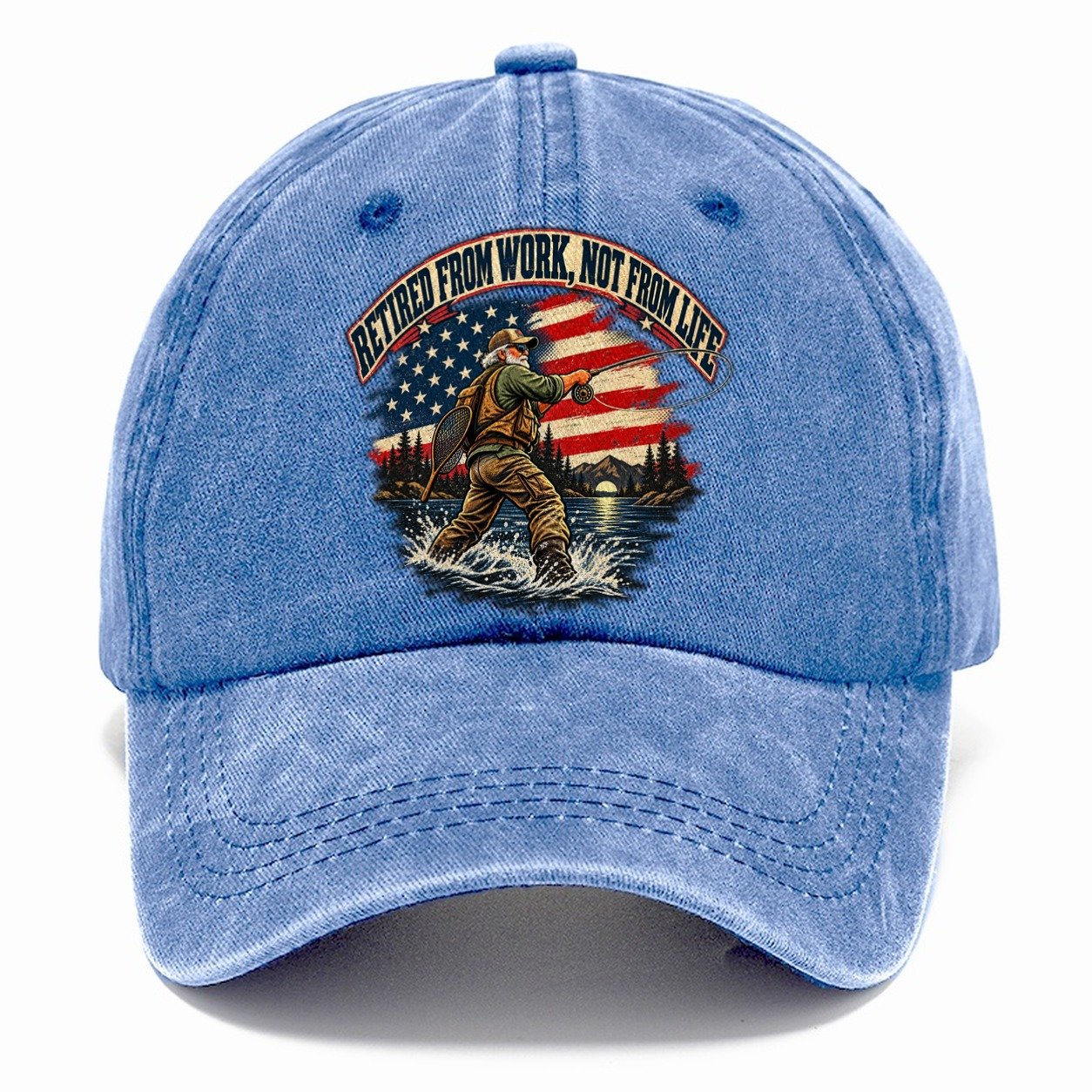 Retired From Work Not From Life Old Man Strong Classic Cap – Summer Sky