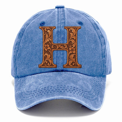 Tooled Leather H Monogram Classic Cap – Summer Sky