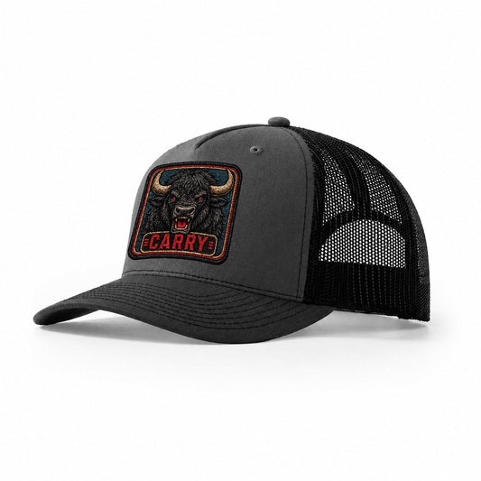 Yak Carry Badge Trucker Hat – Dark Grey Black