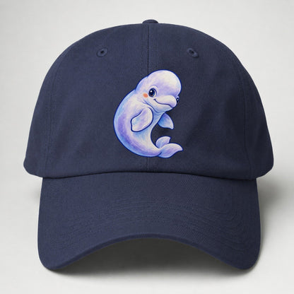 Beluga Whale Gentle Turn Sea Sprite Baseball Cap – Twilight Navy