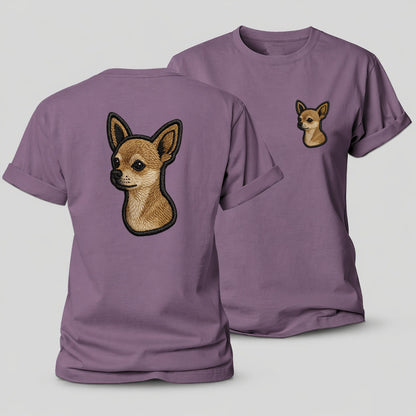 Chihuahua Modern Tiny Dog Logo With Bo Women's Cotton T-Shirt – Purple