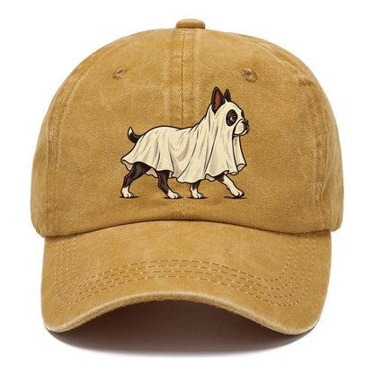 One Boston Terrier In Halloween Costume Ghost Draped In A Simple Sheet With Cut Eye Holes Halloween Dog Parade Classic Cap – Golden Harvest