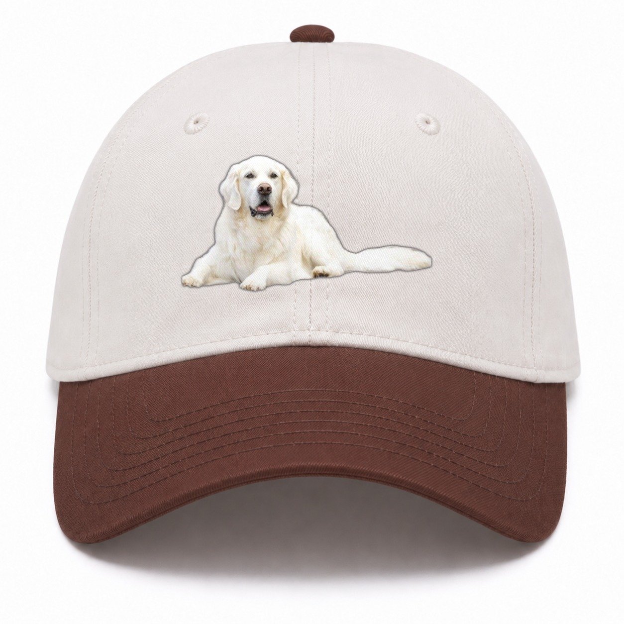White English Cream Golden Retrievers Two Tone Cap – Brown