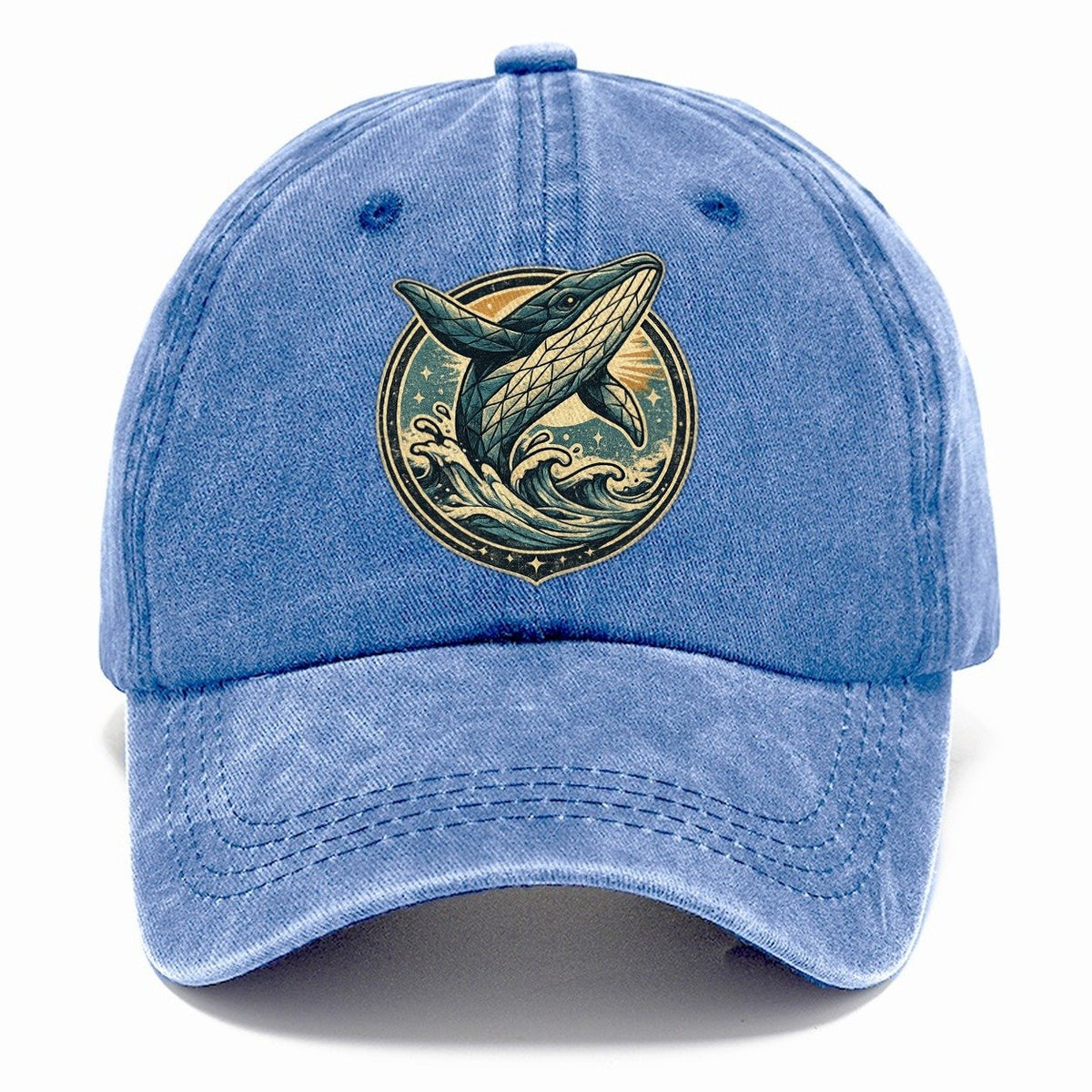 Vintage Whale Ocean Waves Classic Cap – Summer Sky