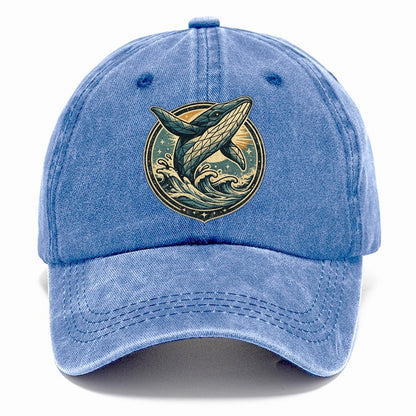 Vintage Whale Ocean Waves Classic Cap – Summer Sky
