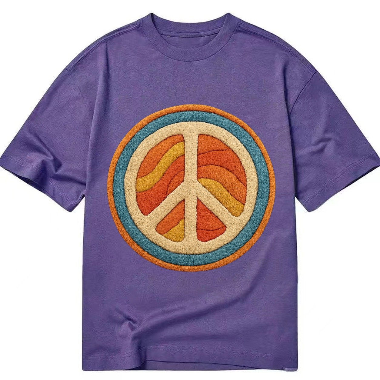 Retro Peace Harmony Classic T-shirt – Purple
