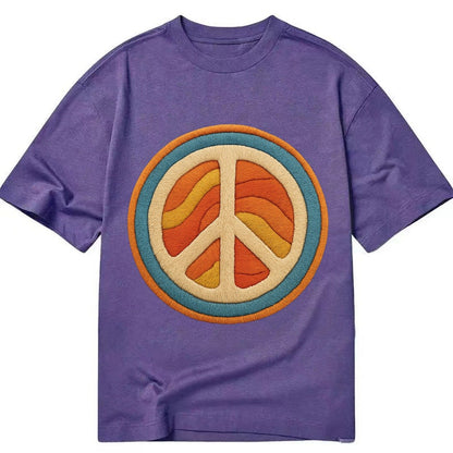 Retro Peace Harmony Classic T-shirt – Purple