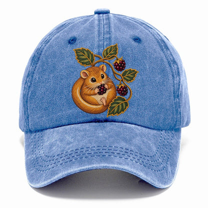 British Hedgerow Dormouse And Blackberries Uk Culture Heritage Classic Cap – Summer Sky