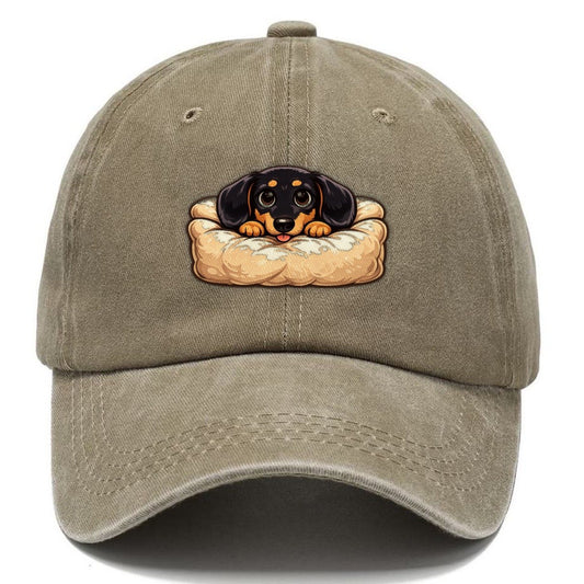 Dachshund Merged Couch Classic Cap – Warm Sand