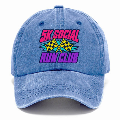 5K Social Run Club 90S Running Clubs Classic Cap – Summer Sky