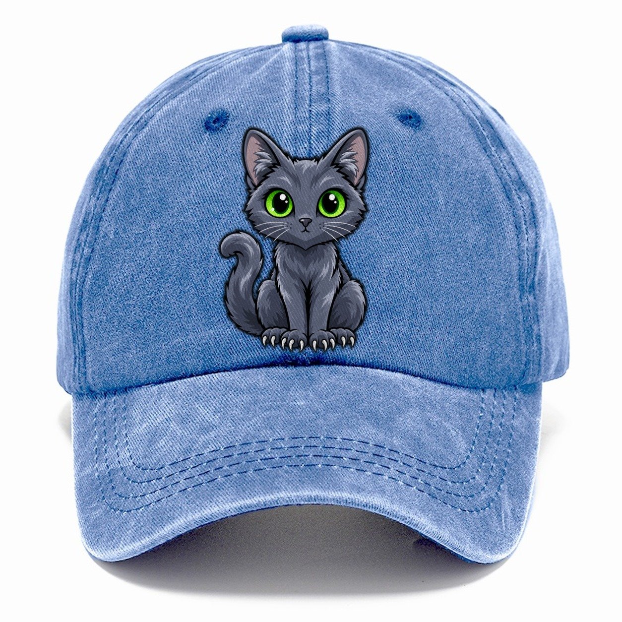 Korat Sitting Peeking Cats Classic Cap – Summer Sky