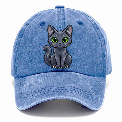 Korat Sitting Peeking Cats Classic Cap – Summer Sky
