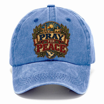 Pray For Peace Lettering Jerusalem Classic Cap – Summer Sky