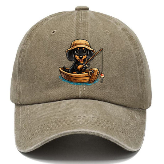 Fishing Dachshund Boat Classic Cap – Warm Sand