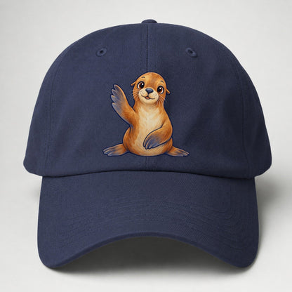 Sea Lion Front Flipper Wave Sea Sprite Baseball Cap – Twilight Navy