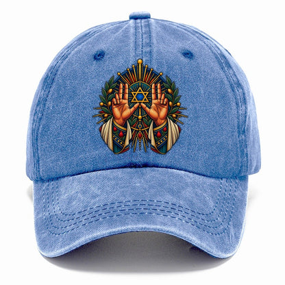 Priestly Blessing Hands Judaism Heritage Classic Cap – Summer Sky
