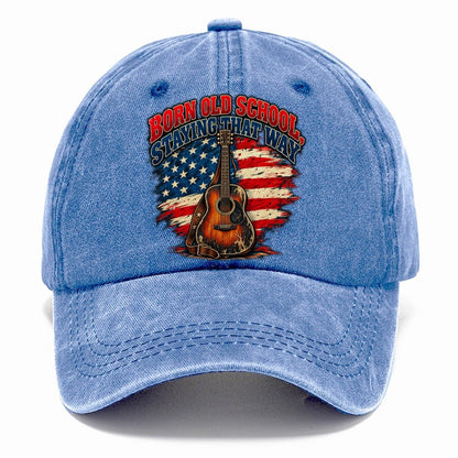 Born Old School Staying That Way Old Man Strong Classic Cap – Summer Sky