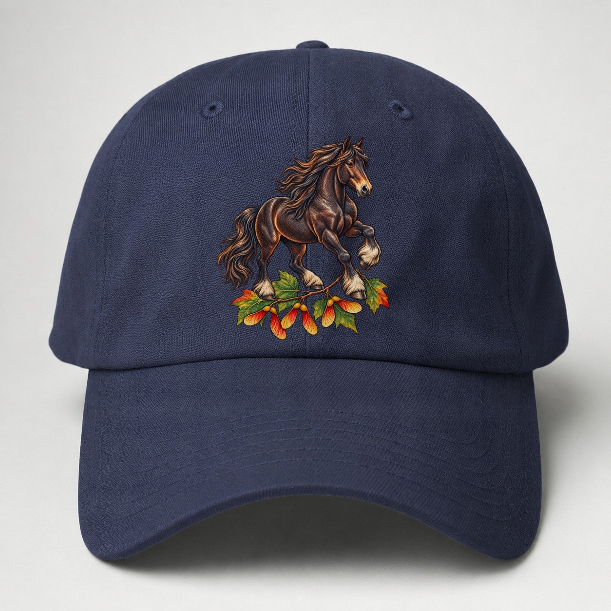 Canadian Horse And Sugar Maple Samaras Canada Cultural Icons Baseball Cap – Twilight Navy
