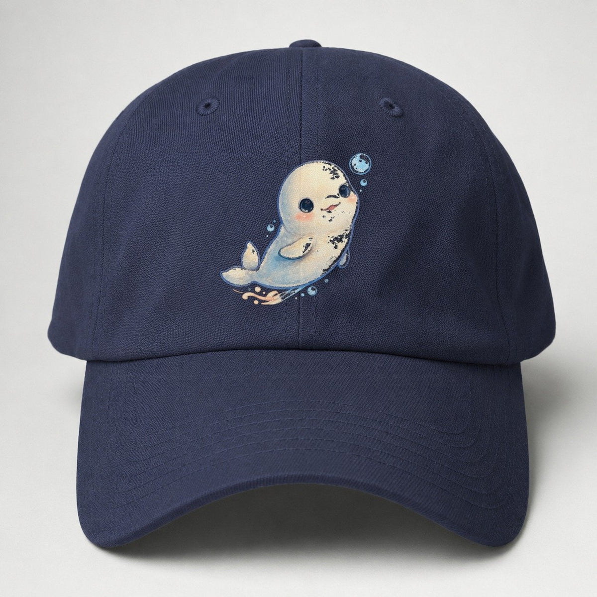 Beluga Whale Bubble Rise Sea Sprite Baseball Cap – Twilight Navy