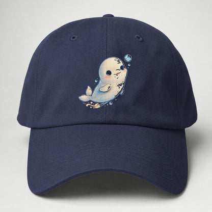 Beluga Whale Bubble Rise Sea Sprite Baseball Cap – Twilight Navy