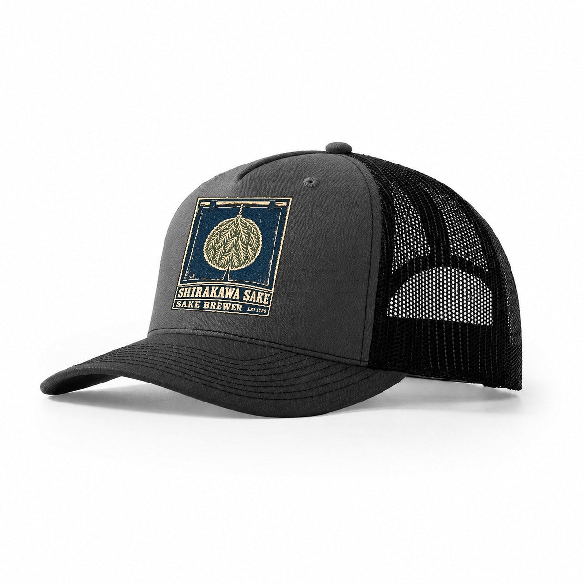 Shirakawa Sake Brewery Noren Trade Co Trucker Hat – Dark Grey Black