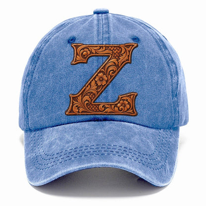 Tooled Leather Z Monogram Classic Cap – Summer Sky