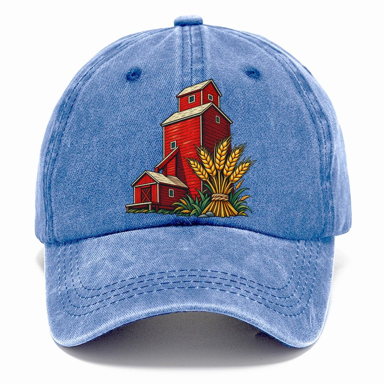 Prairie Grain Elevator And Wheat Sheaf Canada Cultural Icons Classic Cap – Summer Sky