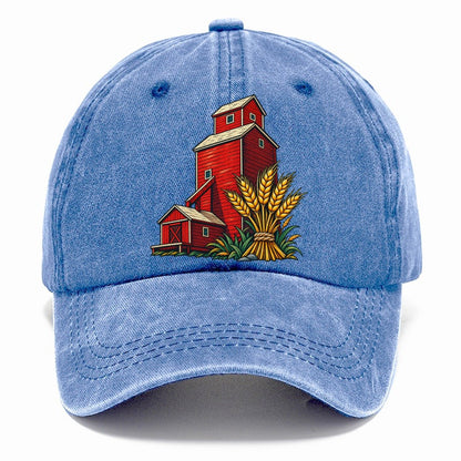 Prairie Grain Elevator And Wheat Sheaf Canada Cultural Icons Classic Cap – Summer Sky