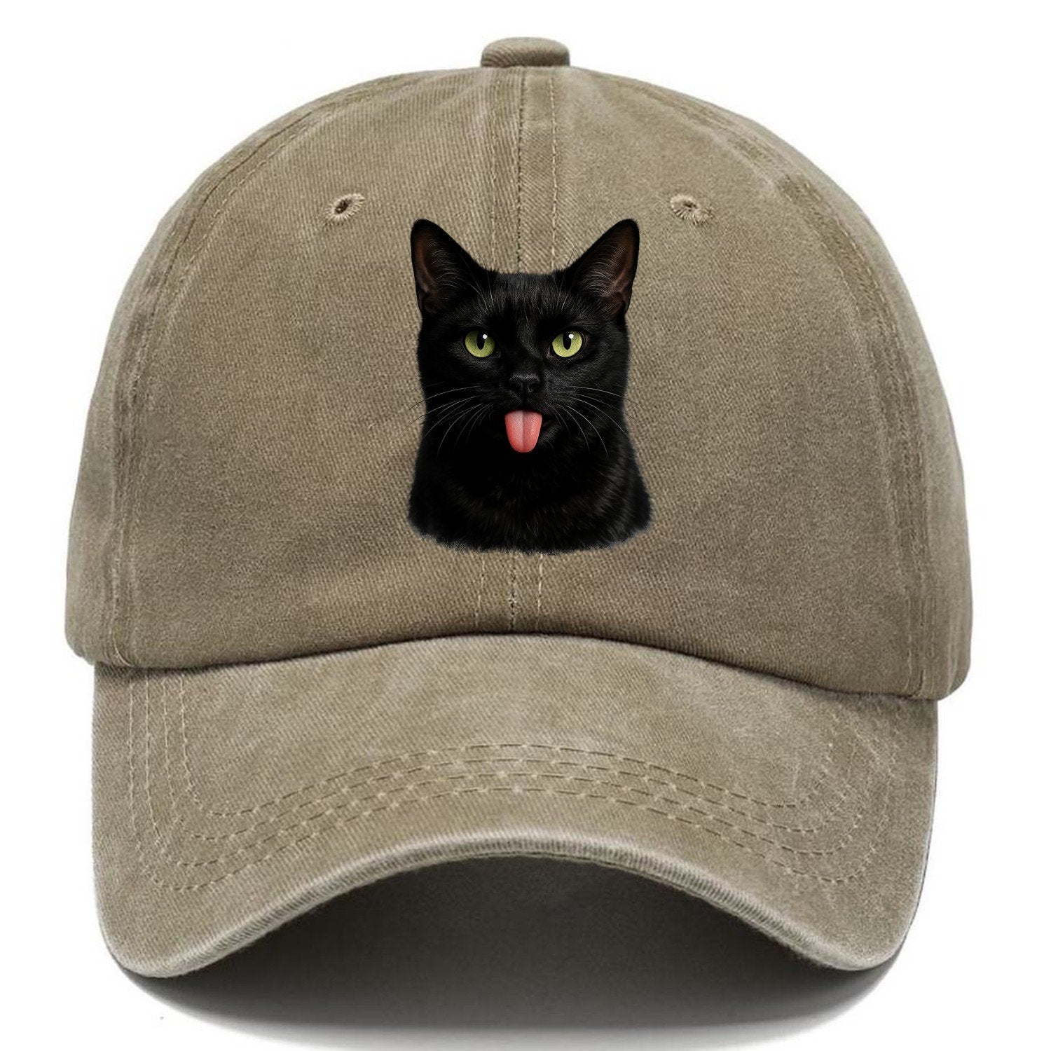 Premium Silly Black Cat Classic Cap – Warm Sand