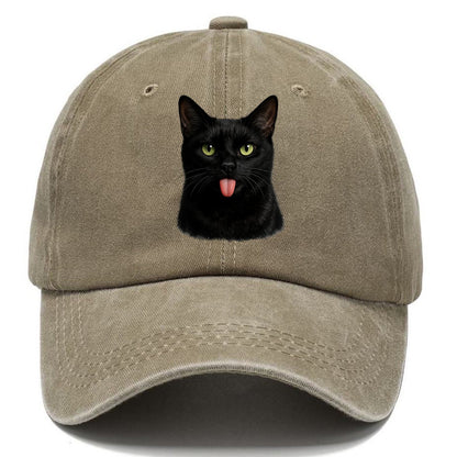 Premium Silly Black Cat Classic Cap – Warm Sand