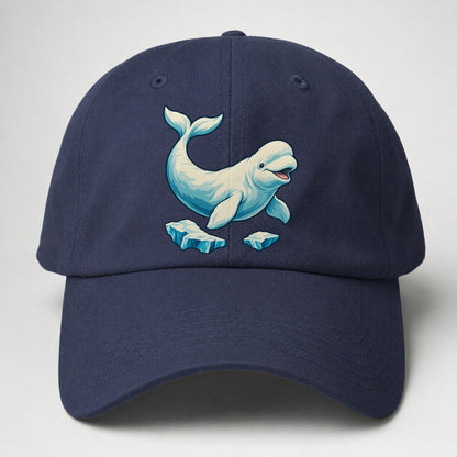 Beluga Whale And Floating Ice Canada Cultural Icons Baseball Cap – Twilight Navy