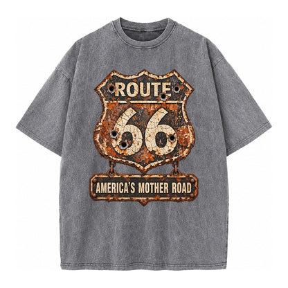 Route 66 Weathered Vintage T-shirt – Grey