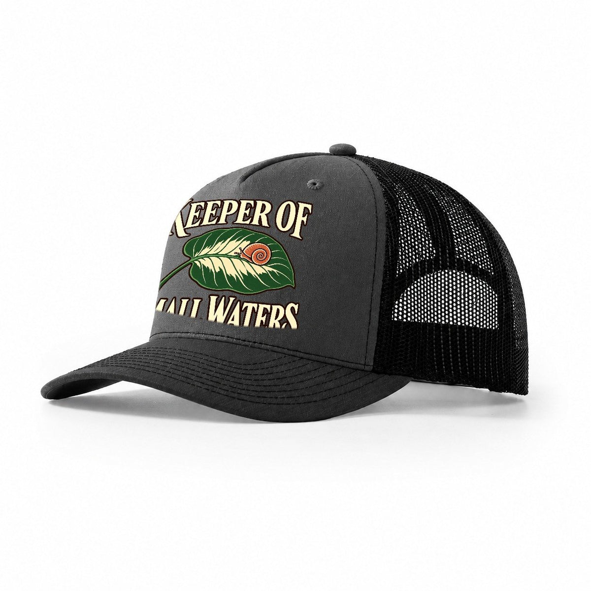 Keeper Of Small Waters Aquarium Keeping Trucker Hat – Dark Grey Black