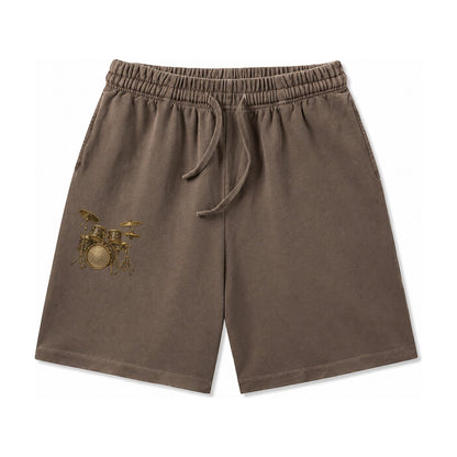Drum Kit Washed Shorts – Coffee